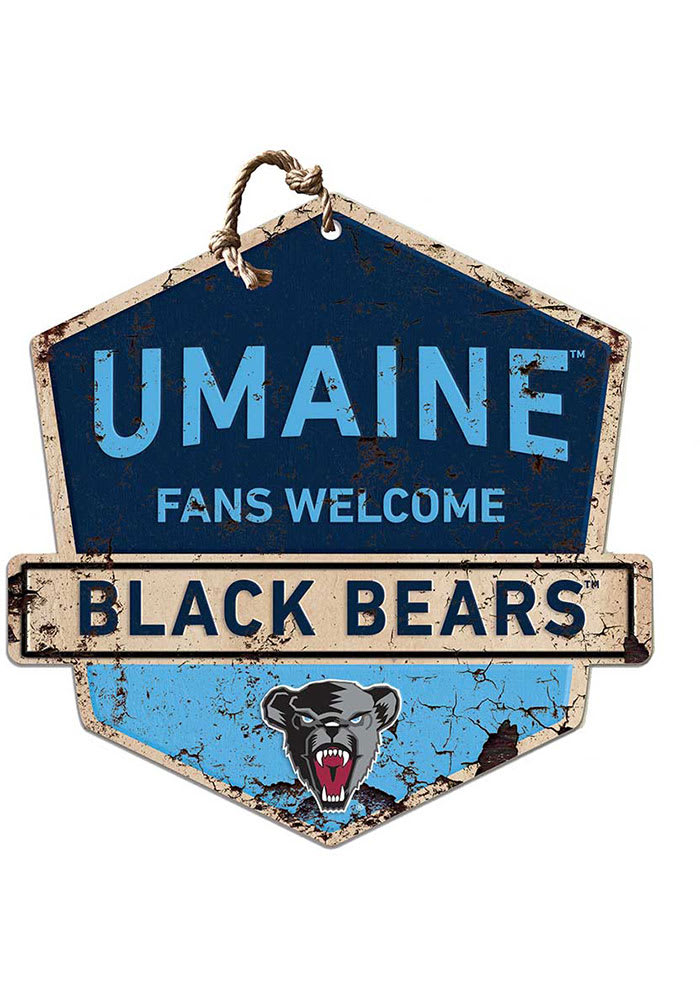 KH Sports Fan Maine Black Bears Fans Welcome Rustic Badge Sign