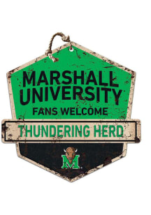KH Sports Fan Marshall Thundering Herd Fans Welcome Rustic Badge Sign