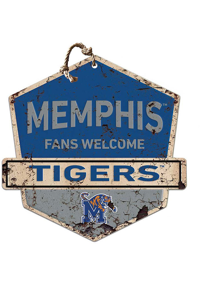 KH Sports Fan Memphis Tigers Fans Welcome Rustic Badge Sign