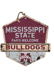 KH Sports Fan Mississippi State Bulldogs Fans Welcome Rustic Badge Sign
