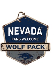 KH Sports Fan Nevada Wolf Pack Fans Welcome Rustic Badge Sign