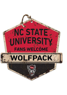 KH Sports Fan NC State Wolfpack Fans Welcome Rustic Badge Sign