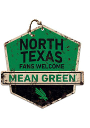 KH Sports Fan North Texas Mean Green Fans Welcome Rustic Badge Sign