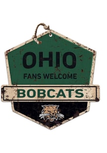 KH Sports Fan Ohio Bobcats Fans Welcome Rustic Badge Sign