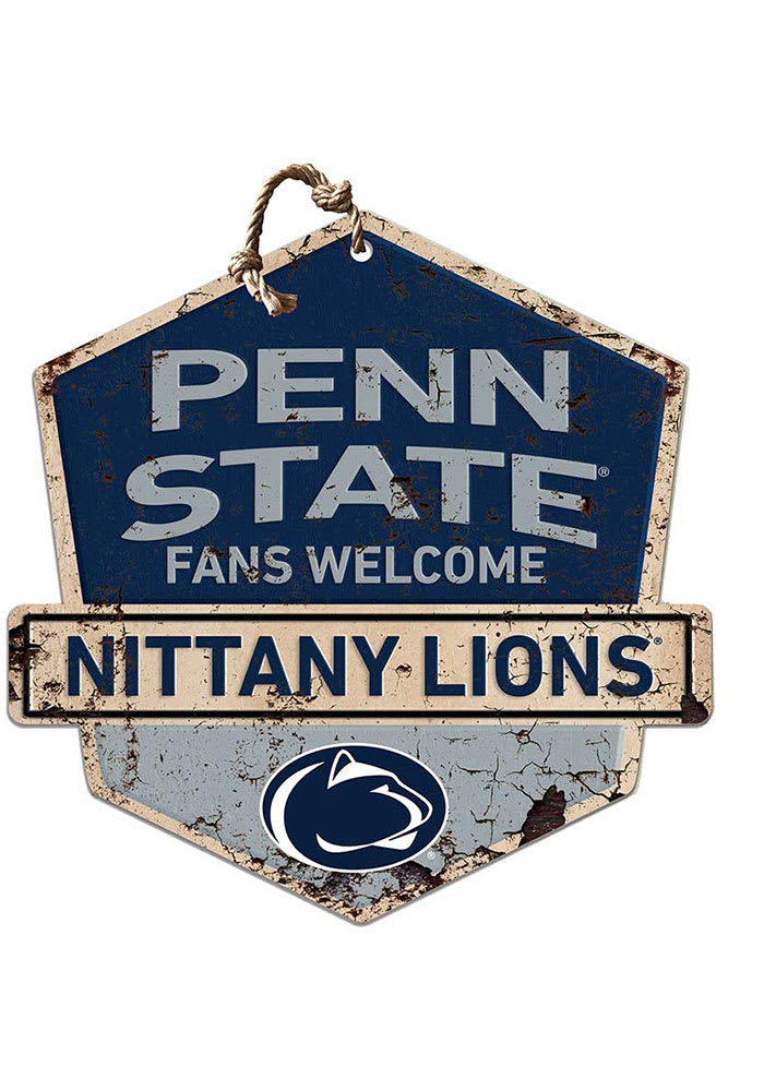 KH Sports Fan Penn State Nittany Lions Fans Welcome Rustic Badge Sign