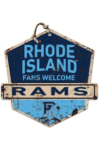 KH Sports Fan Rhode Island Rams Fans Welcome Rustic Badge Sign