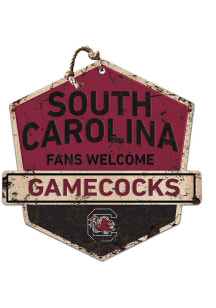 KH Sports Fan South Carolina Gamecocks Fans Welcome Rustic Badge Sign
