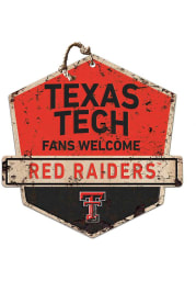 KH Sports Fan Texas Tech Red Raiders Fans Welcome Rustic Badge Sign