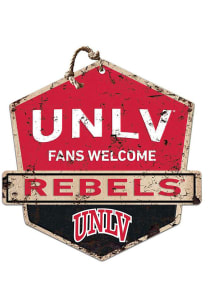 KH Sports Fan UNLV Runnin Rebels Fans Welcome Rustic Badge Sign