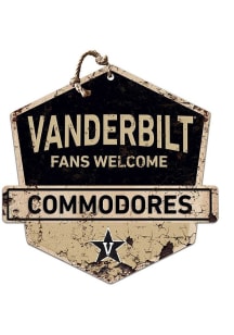 KH Sports Fan Vanderbilt Commodores Fans Welcome Rustic Badge Sign