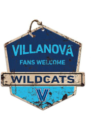 KH Sports Fan Villanova Wildcats Fans Welcome Rustic Badge Sign