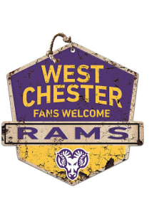 KH Sports Fan West Chester Golden Rams Fans Welcome Rustic Badge Sign