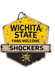 KH Sports Fan Wichita State Shockers Fans Welcome Rustic Badge Sign