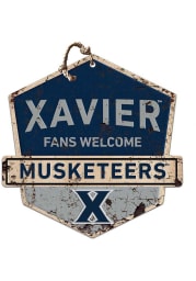 KH Sports Fan Xavier Musketeers Fans Welcome Rustic Badge Sign