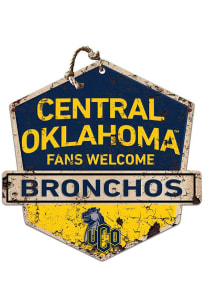 KH Sports Fan Central Oklahoma Bronchos Fans Welcome Rustic Badge Sign
