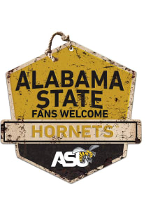 KH Sports Fan Alabama State Hornets Fans Welcome Rustic Badge Sign