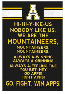 KH Sports Fan Appalachian State Mountaineers 34x23 Fight Song Sign