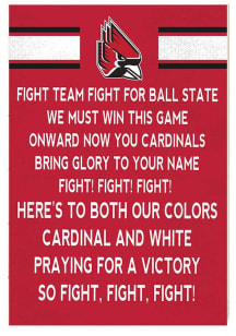 KH Sports Fan Ball State Cardinals 34x23 Fight Song Sign