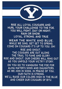KH Sports Fan BYU Cougars 34x23 Fight Song Sign