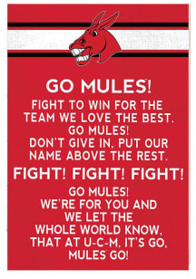 KH Sports Fan Central Missouri Mules 34x23 Fight Song Sign
