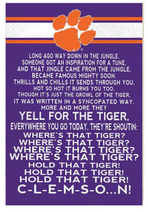 KH Sports Fan Clemson Tigers 34x23 Fight Song Sign