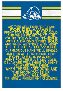 KH Sports Fan Delaware Fightin' Blue Hens 34x23 Fight Song Sign