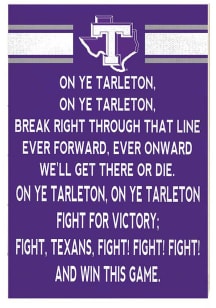 KH Sports Fan Tarleton State Texans 34x23 Fight Song Sign