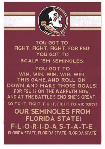 KH Sports Fan Florida State Seminoles 34x23 Fight Song Sign