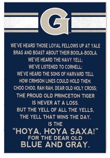 KH Sports Fan Georgetown Hoyas 34x23 Fight Song Sign