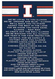 KH Sports Fan Illinois Fighting Illini 34x23 Fight Song Sign
