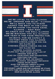 KH Sports Fan Illinois Fighting Illini 35x24 Fight Song Sign