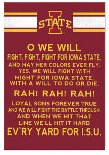 KH Sports Fan Iowa State Cyclones 34x23 Fight Song Sign