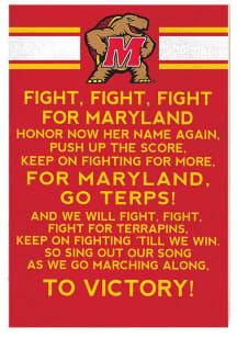 Red Maryland Terrapins 34x23 Fight Song Sign