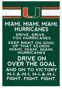 KH Sports Fan Miami Hurricanes 34x23 Fight Song Sign