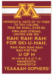 Red Minnesota Golden Gophers 34x23 Fight Song Sign