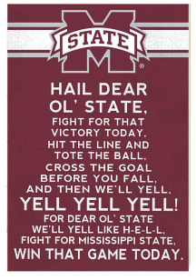 KH Sports Fan Mississippi State Bulldogs 34x23 Fight Song Sign
