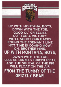 KH Sports Fan Montana Grizzlies 34x23 Fight Song Sign
