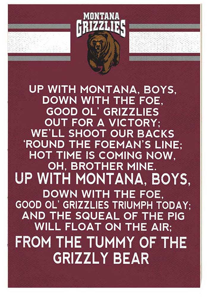 KH Sports Fan Montana Grizzlies 35x24 Fight Song Sign