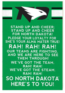 KH Sports Fan North Dakota Fighting Hawks 34x23 Fight Song Sign