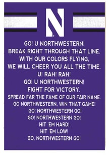 Purple Northwestern Wildcats 34x23 Fight Song Sign