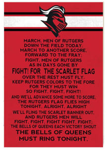 Red Rutgers Scarlet Knights 34x23 Fight Song Sign
