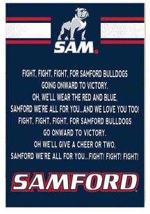 KH Sports Fan Samford University Bulldogs 34x23 Fight Song Sign