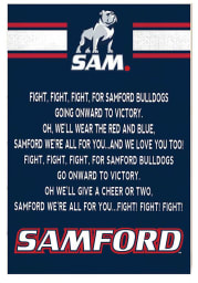 KH Sports Fan Samford University Bulldogs 35x24 Fight Song Sign