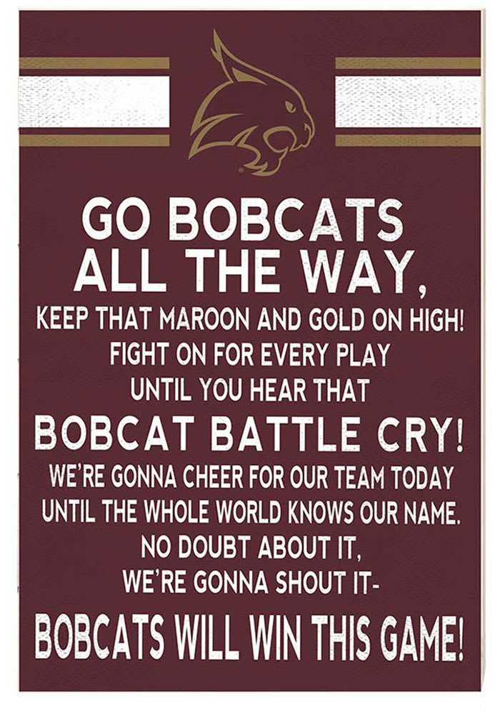 KH Sports Fan Texas State Bobcats 35x24 Fight Song Sign
