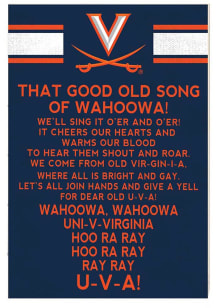 KH Sports Fan Virginia Cavaliers 34x23 Fight Song Sign