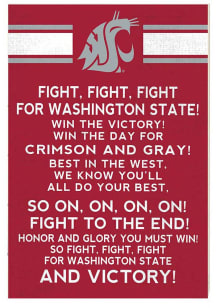 KH Sports Fan Washington State Cougars 34x23 Fight Song Sign