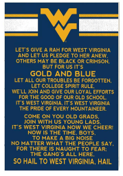 KH Sports Fan West Virginia Mountaineers 35x24 Fight Song Sign