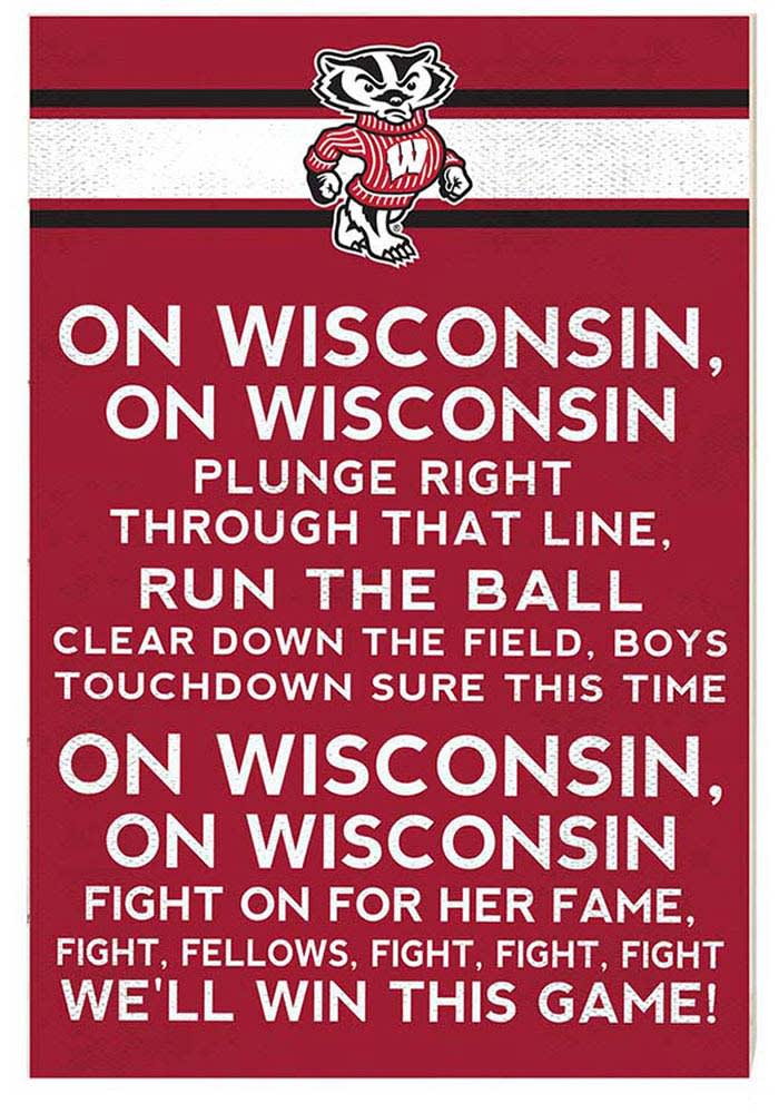 KH Sports Fan Wisconsin Badgers 35x24 Fight Song Sign