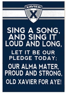 KH Sports Fan Xavier Musketeers 34x23 Fight Song Sign