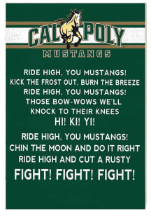 KH Sports Fan Cal Poly Mustangs 34x23 Fight Song Sign
